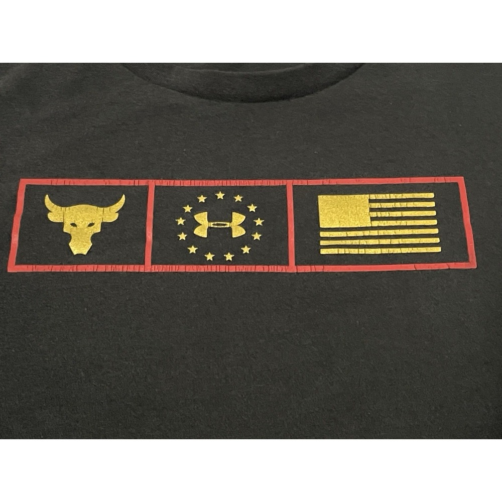 Under Armour Project Rock‎ Freedom Long Sleeve Respect Shirt Mens Small Heatgear - Picture 3 of 8